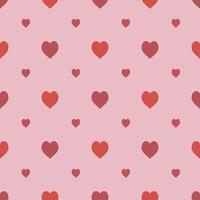 Seamless pattern in stylish red hearts on light pink background for fabric, textile, clothes, tablecloth and other things. Vector image.