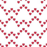 Seamless pattern with cute little red hearts on white background. Vector image.
