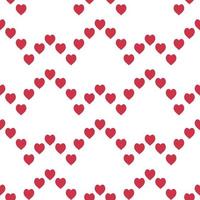 Seamless pattern with cute little red hearts on white background. Vector image.