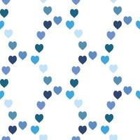 Seamless pattern with exquisite light and dark blue hearts on white background for plaid, fabric, textile, clothes, tablecloth and other things. Vector image.