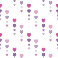 Seamless pattern with exquisite pink and violet hearts on white background for plaid, fabric, textile, clothes, tablecloth and other things. Vector image.