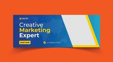 Creative Start-Up online Business Strategy social media facebook cover template, web banner template, corporate banner, header, business webinar banner vector