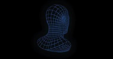 Loopable rotating mesh man face video