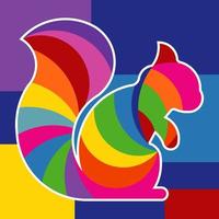 logotipo de diseño de ardilla colorida
