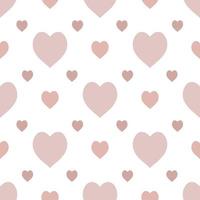 Seamless pattern in simple pastel pink hearts on white background for fabric, textile, clothes, tablecloth and other things. Vector image.