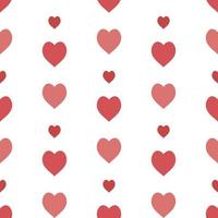 Seamless pattern in stylish red hearts on white background for fabric, textile, clothes, tablecloth and other things. Vector image.