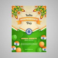 cartel de diseño del día de la independencia de la india del 15 de agosto vector