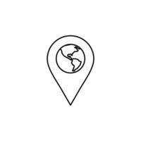 gps, mapa, navegación, dirección plantilla de logotipo de ilustración de vector de icono de línea delgada. adecuado para muchos propósitos.