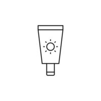 Sunblock, Sunscreen, Lotion, Summer Thin Line Icon Vector Illustration Logo Template. Suitable For Many Purposes.