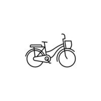 bicicleta, bicicleta delgada línea icono vector ilustración logotipo plantilla. adecuado para muchos propósitos.