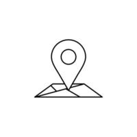 gps, mapa, navegación, dirección plantilla de logotipo de ilustración de vector de icono de línea delgada. adecuado para muchos propósitos.