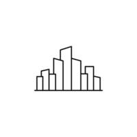 ciudad, pueblo, línea fina urbana icono vector ilustración logotipo plantilla. adecuado para muchos propósitos.