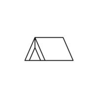 campamento, tienda, camping, viaje línea delgada icono vector ilustración logotipo plantilla. adecuado para muchos propósitos.