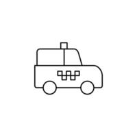 taxi, taxi, viaje, transporte icono de línea delgada ilustración vectorial plantilla de logotipo. adecuado para muchos propósitos.