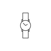 reloj, reloj de pulsera, reloj, plantilla de logotipo de ilustración de vector de icono de línea delgada de tiempo. adecuado para muchos propósitos.