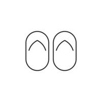 Sandal, Footwear, Slipper Thin Line Icon Vector Illustration Logo Template. Suitable For Many Purposes.