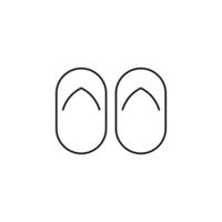 Sandal, Footwear, Slipper Thin Line Icon Vector Illustration Logo Template. Suitable For Many Purposes.