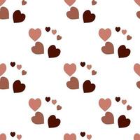 Seamless pattern in simple discreet light and dark pink hearts on white background for fabric, textile, clothes, tablecloth and other things. Vector image.