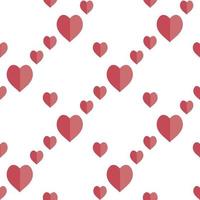 Seamless pattern with exquisite romantic red hearts on white background for plaid, fabric, textile, clothes, tablecloth and other things. Vector image.