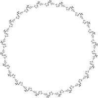 Round frame with black and white branches. Isolated wreath on white background for your design vector