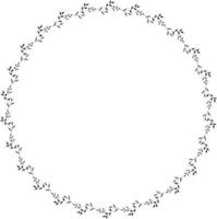 Round frame with black and white branches. Isolated wreath on white background for your design vector