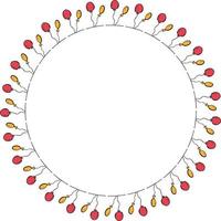 Round frame with colored balloons. Isolated wreath on white background for your design vector