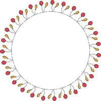 Round frame with colored balloons. Isolated wreath on white background for your design vector