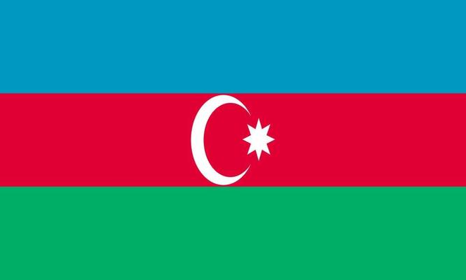 Vector illustration of the Azerbaiyan flag