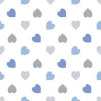 Seamless pattern in simple discreet blue and grey hearts on white background for fabric, textile, clothes, tablecloth and other things. Vector image.
