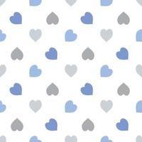 Seamless pattern in simple discreet blue and grey hearts on white background for fabric, textile, clothes, tablecloth and other things. Vector image.