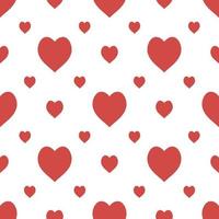 Seamless pattern in stylish bright red hearts on white background for fabric, textile, clothes, tablecloth and other things. Vector image.