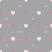 Seamless pattern in stylish light and bright pink hearts on grey background for fabric, textile, clothes, tablecloth and other things. Vector image.