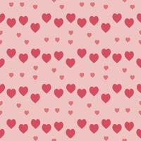 Seamless pattern with exquisite red and pink hearts on light pink background for plaid, fabric, textile, clothes, tablecloth and other things. Vector image.