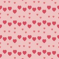 Seamless pattern with exquisite red and pink hearts on light pink background for plaid, fabric, textile, clothes, tablecloth and other things. Vector image.