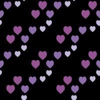 patrón impecable con exquisitos corazones violetas sobre fondo negro para tela escocesa, tela, textil, ropa, mantel y otras cosas. imagen vectorial vector