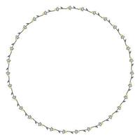 Round frame with horizontal chamomile on white background. Isolated floral frame for your design. Vector image.