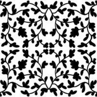 patrón abstracto vintage con hojas. patrón floral transparente en estilo barroco. en blanco y negro. ilustración vectorial para tela, azulejo, papel pintado o embalaje. vector