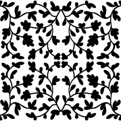 Vintage abstract pattern with leaves. Seamless floral pattern in the Baroque style. Black and white. Vector illustration. For fabric, tile, wallpaper or packaging.