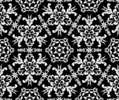 Floral seamless pattern in the style of baroque. Vector damask vintage ornament. Black and white. Vector illustration. For fabric, tile, wallpaper or packaging.