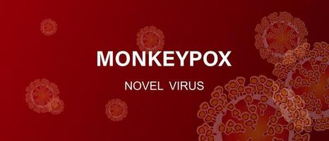 Medical banner Monkeypox virus. Vector microbiology background with text. Virus disease concept.