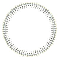 Round frame with chamomile on white background. Isolated floral frame for your design. Vector image.