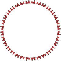 Round frame with red bow. Isolated wreath on white background for your design vector