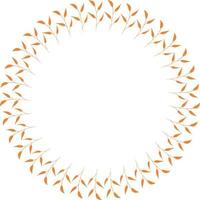 Round frame with orange branches on white background. Isolated wreath for your design. vector