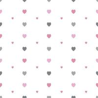 Seamless pattern in stylish pink and grey hearts on white background for fabric, textile, clothes, tablecloth and other things. Vector image.