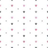 Seamless pattern in stylish pink and grey hearts on white background for fabric, textile, clothes, tablecloth and other things. Vector image.