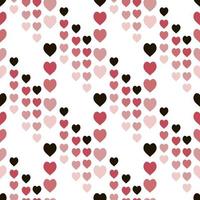 de patrones sin fisuras con lindos corazones negros, rojos y rosas sobre fondo blanco. imagen vectorial vector