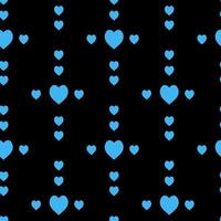 Seamless pattern with exquisite cute blue hearts on black background for plaid, fabric, textile, clothes, tablecloth and other things. Vector image.