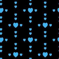 Seamless pattern with exquisite cute blue hearts on black background for plaid, fabric, textile, clothes, tablecloth and other things. Vector image.