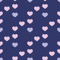 Seamless pattern with great light violet and pink hearts on dark violet background for plaid, fabric, textile, clothes, tablecloth and other things. Vector image.