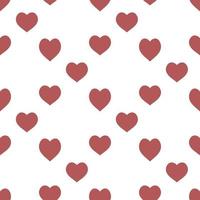 Seamless pattern with great lovely red hearts on white background for plaid, fabric, textile, clothes, tablecloth and other things. Vector image.